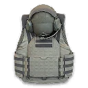 Published catalog illustration for 2-Plate Helmet Armor Vest.