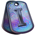 Published catalog illustration for Damascus Dog Tag.