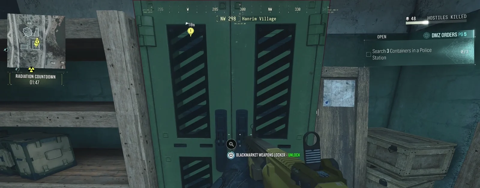 Hanrim green locker displaying BLACKMARKET WEAPONS LOCKER – UNLOCK